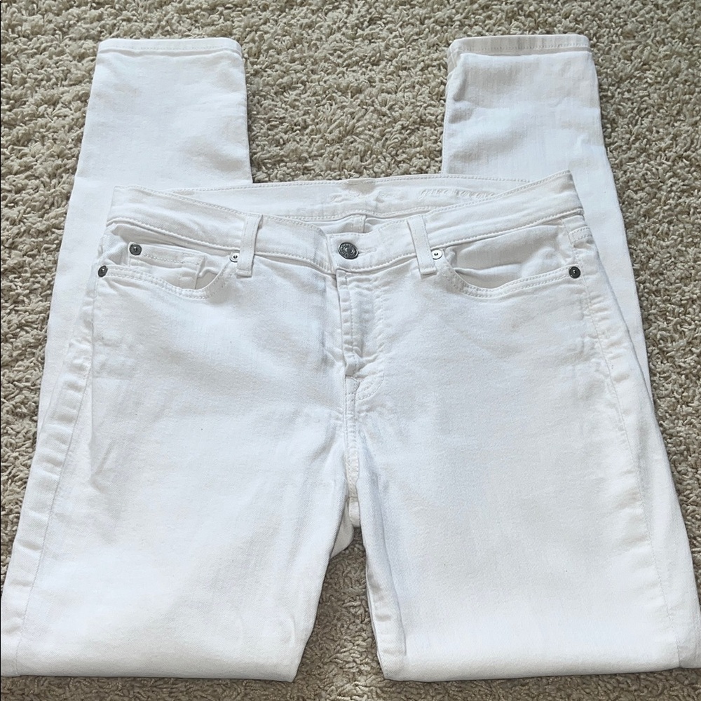 7 For All Mankind Women's Crisp White Skinny Jeans